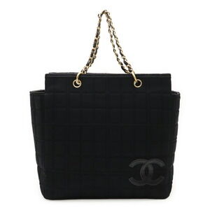 CHANEL Black Leather Logo Shoulder Bag